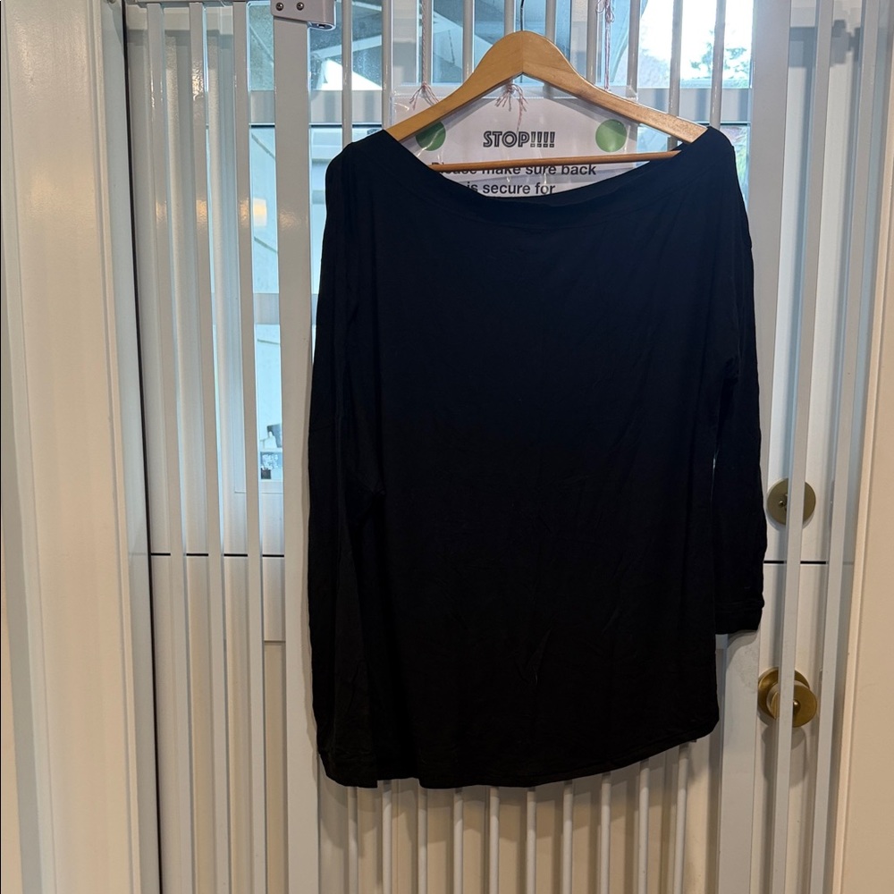 Universal Standard Elegant Black Long Sleeve Top off the shoulder